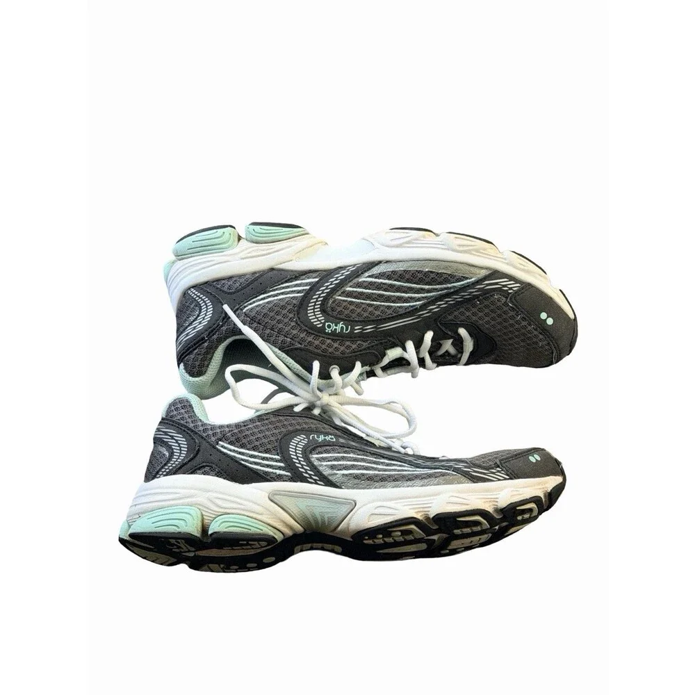 Ryka Ultimate Women's Mesh Running Walking Sneakers Shoes Gray Teal Size 9M
